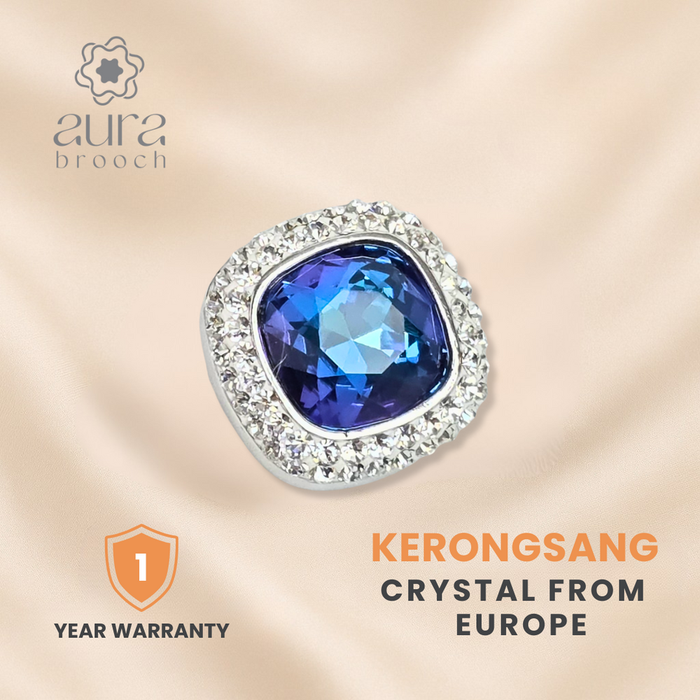 Crystal Square Brooch